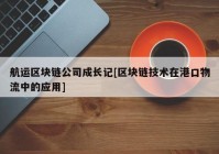 航运区块链公司成长记[区块链技术在港口物流中的应用]